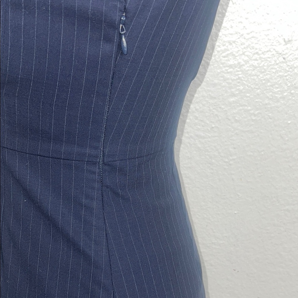 J. Crew Blue Sheath Dress Flutter Sleeves Crew Neck - Picture 7 of 15